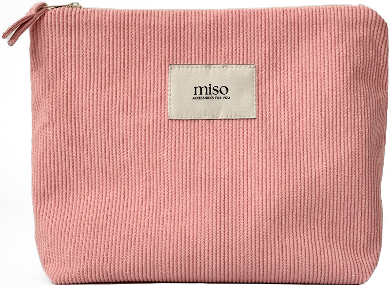 Косметичка трикутник вельвет рожевого кольору MAX Miso