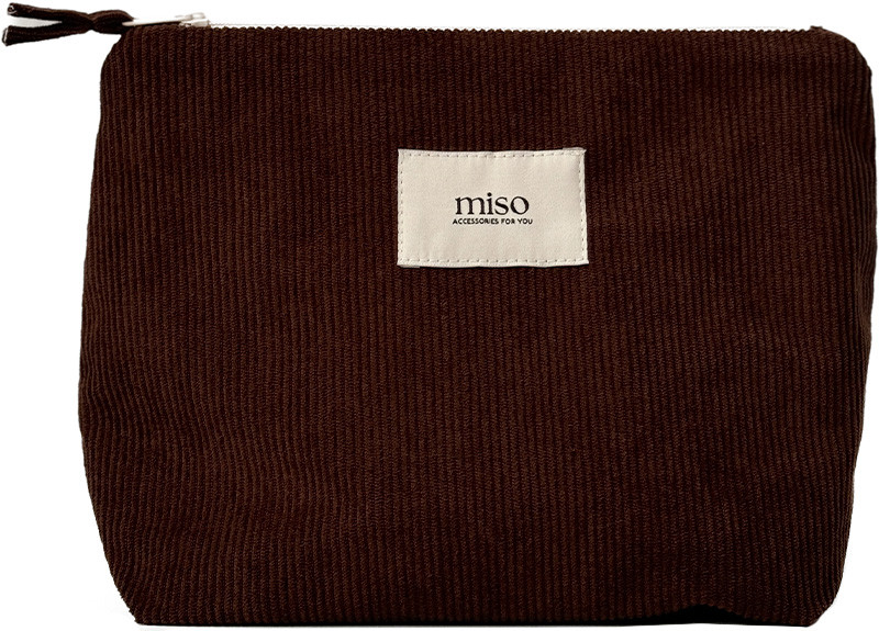 Косметичка трикутник вельвет темно-коричневий MIDDLE Miso
