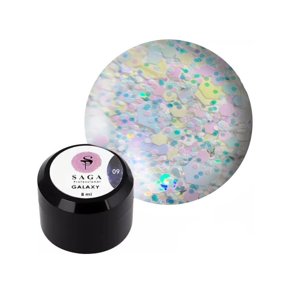 SAGA professional Galaxy glitter для нігтів 8 ml 9