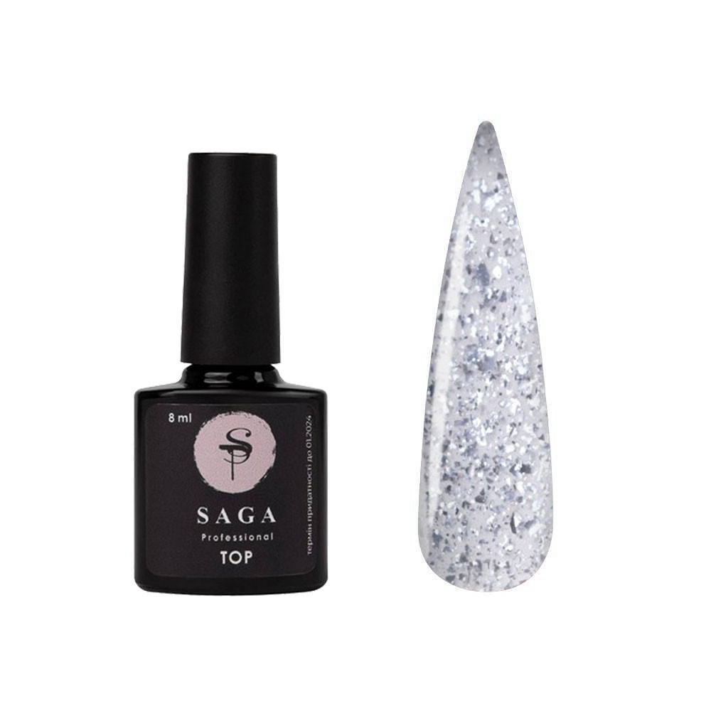 Топ без липкого слоя Professional Leaf Silver Saga, 8 мл