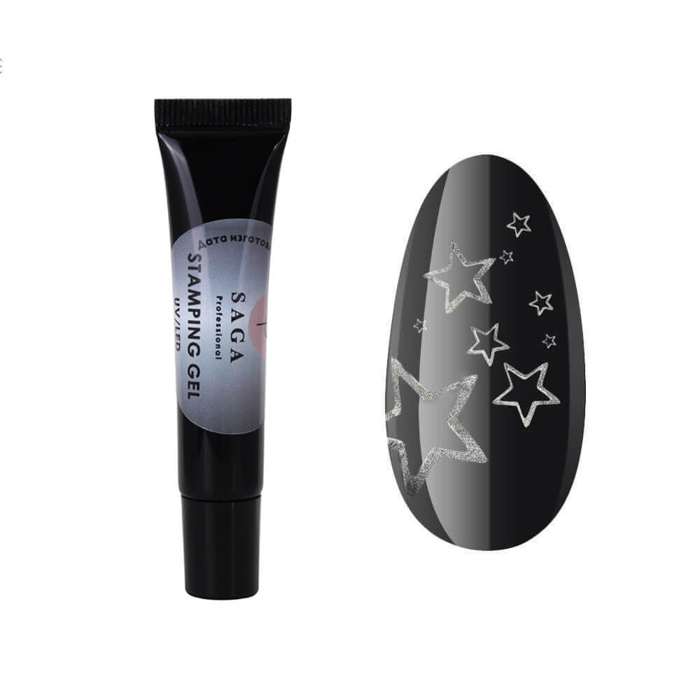 Гель-стемпінг Срібло Saga Professional, 7 гр