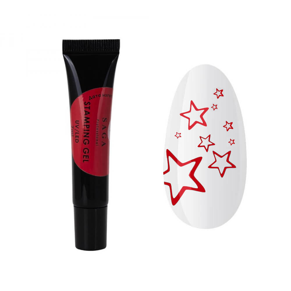 Гель-стемпінг Червоний Saga Professional, 7 гр
