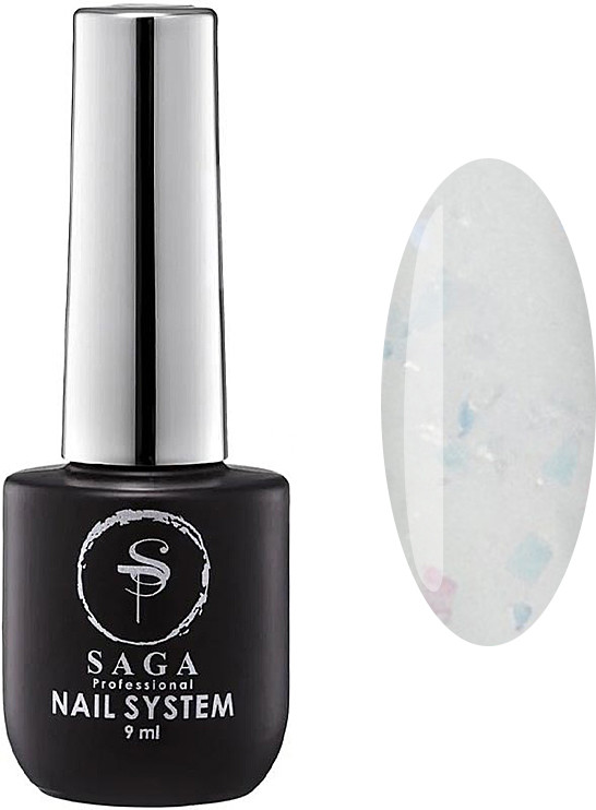 База для гель-лака Agate Base 01 камуфлирующая (со слюдой) Saga Professional, 9 мл