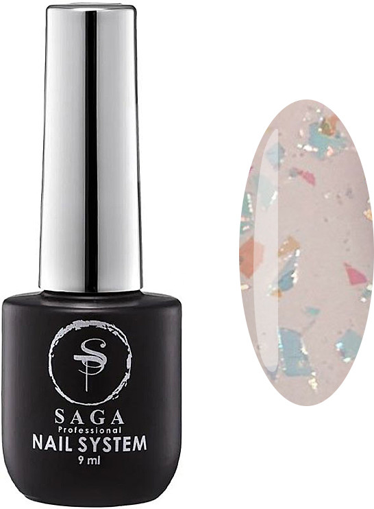 База для гель-лаку Agate Base 03 камуфлююча (зі слюдою) Saga Professional, 9 мл
