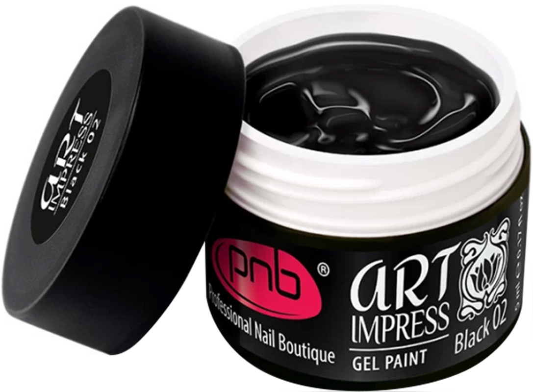 Гель-краска Арт Импресс черная  Art Impress gel paint, black, PNB,5 мл