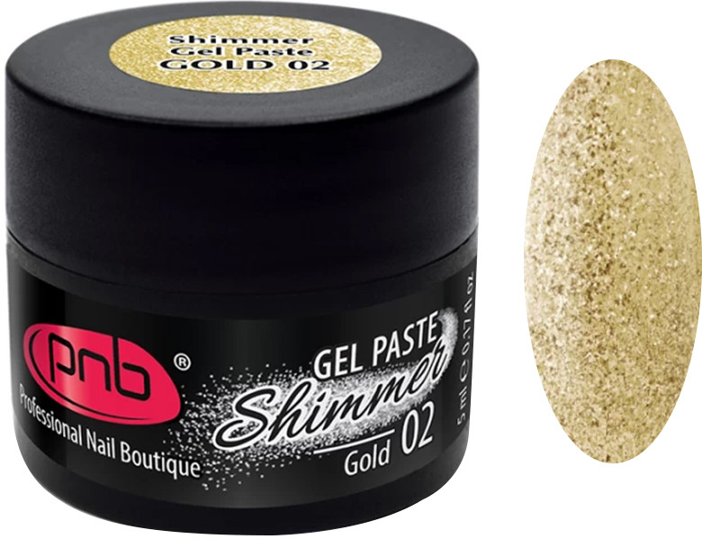 Гель-паста Шиммер Shimmer Gel Paste 02 Gold  PNB,5 мл