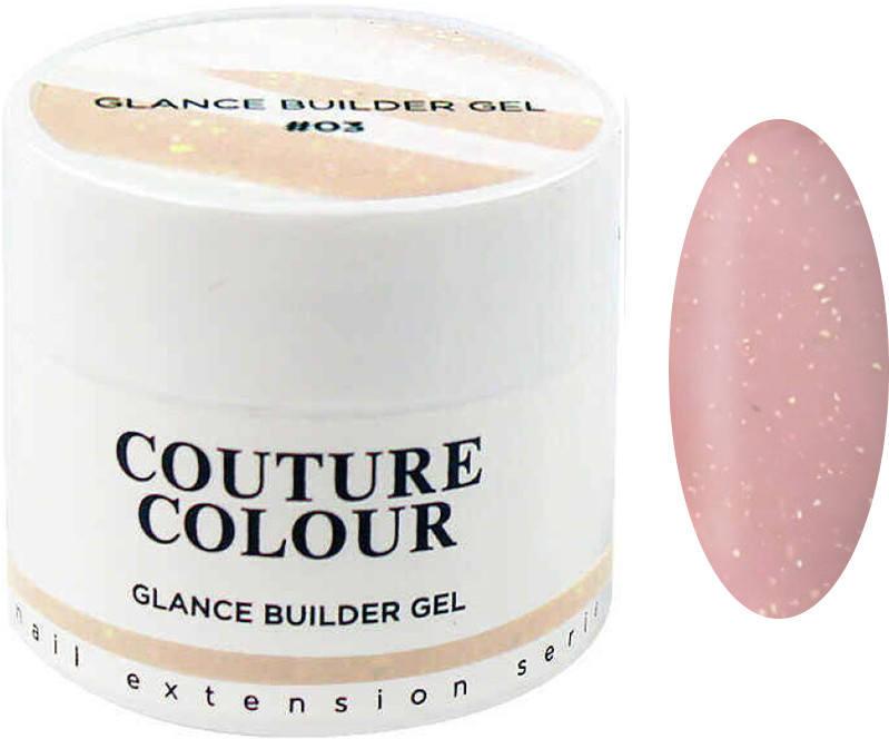 Гель для наращивания ногтей с шиммером Builder Gel Glance 03, 15 мл