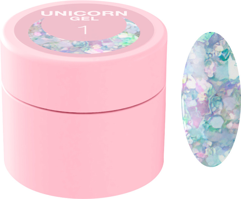 Блесточки для ногтей Unicorn Gel №1 Luna 5 мл
