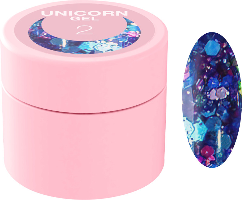 Блискітки для нігтів Unicorn Gel №2 Luna 5мл