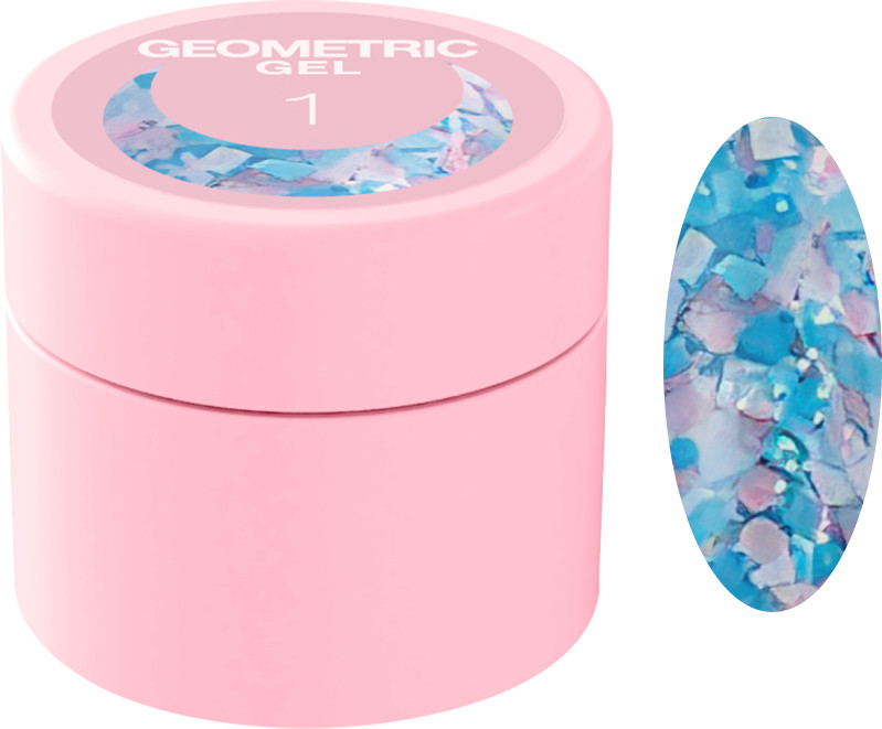 Блискітки для нігтів Geometric Gel №1 Luna 5 мл