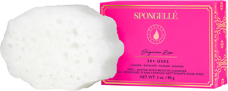 Пенная губка для ног Болгарская роза (30+ использований) 90 г, Spongelle
