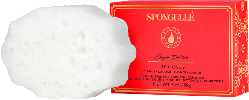 Пенная губка для ног Сахарный георгин (30+ использований) 90 г, Spongelle