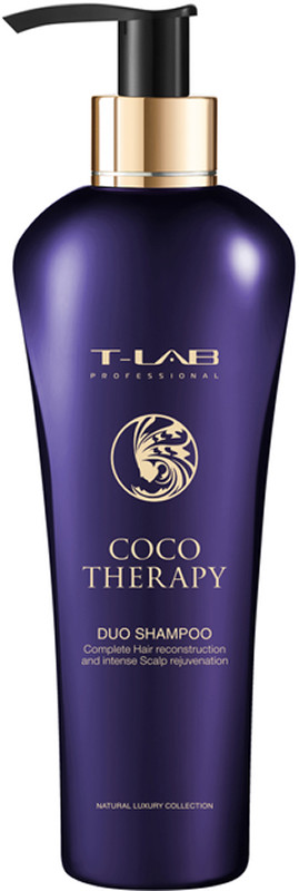 Шампунь для реконструкції та інтенсивного омолодження волосся Coco Therapy Duo Shampoo T-LAB Professional, 300 мл