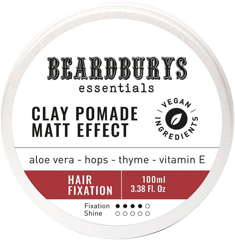 Помада матовая для волос Clay Pomade Matt Essentials Beardburys, 100 мл