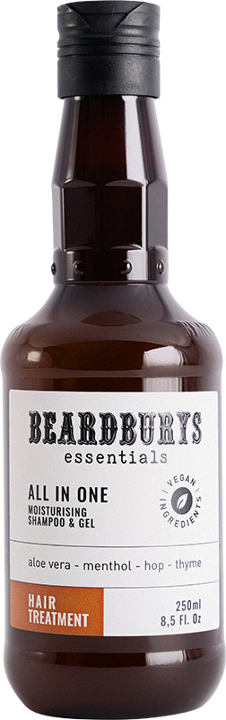 Шампунь, кондиционер, гель для душа All In One Essentials Beardburys, 250 мл