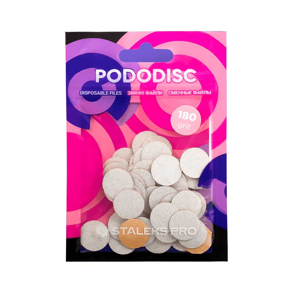 Змінні файли білі для педикюрного диска S 180 грит Pododisc Staleks Pro, 50 шт