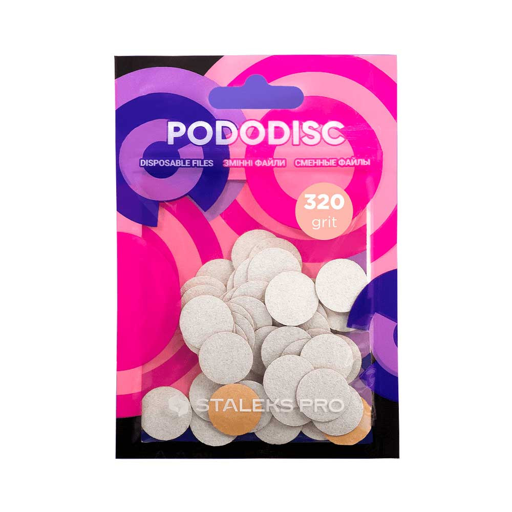 Змінні файли білі для педикюрного диска S 320 грит Pododisc Staleks Pro, 50 шт