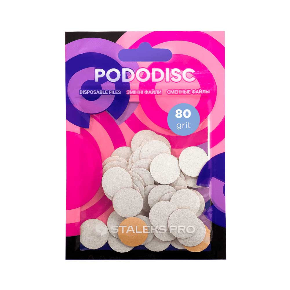 Сменные файлы белые для педикюрного диска S 80 грит Pododisc Staleks Pro, 50 шт