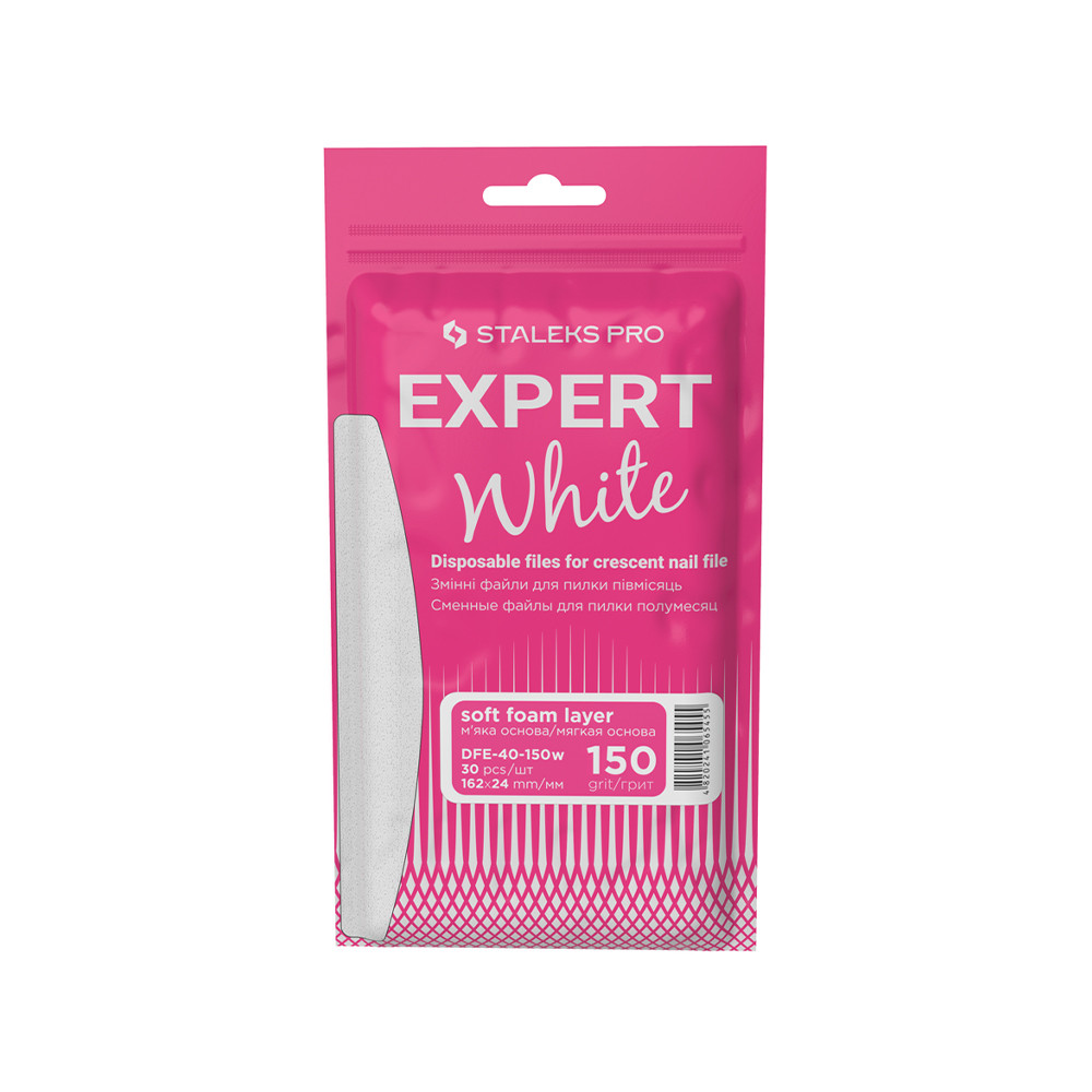 Сменные файлы для пилки полумесяц (на мягкой основе) Expert 40 150 грит, 30 шт на beauty-prof.com Сменные файлы для пилки полумесяц (на мягкой основе) Expert 40 150 грит, 30 шт