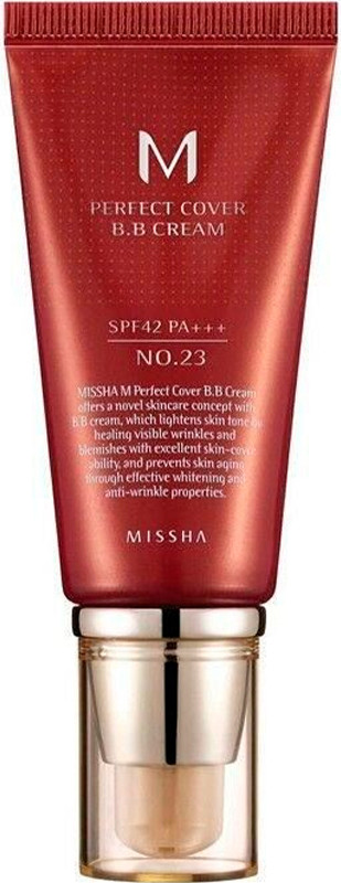 ВВ крем з ідеальним покриттям Missha M Perfect Cover BB Cream SPF42 PA+++ (№23), 50 мл на beauty-prof.com ВВ крем з ідеальним покриттям Missha M Perfect Cover BB Cream SPF42 PA+++ (№23), 50 мл