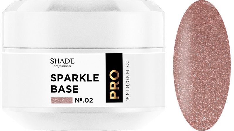 База каучукова світловідбиваюча №2 Base Coat Sparkle Shade, 15 мл 