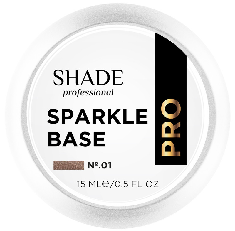 Основа каучуковая светоотражающая №1 Base Coat Sparkle Shade, 15 мл  Фото 2 