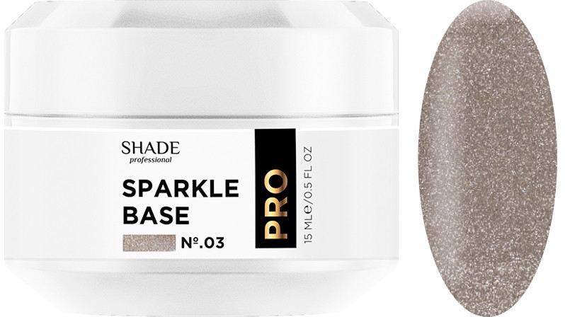 Основа каучуковая светоотражающая №3 Base Coat Sparkle Shade, 15 мл на beauty-prof.com Основа каучуковая светоотражающая №3 Base Coat Sparkle Shade, 15 мл