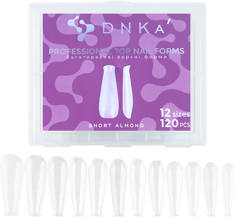 Верхні форми для нарощування Forms Short Almond DNKa,120шт,120шт
