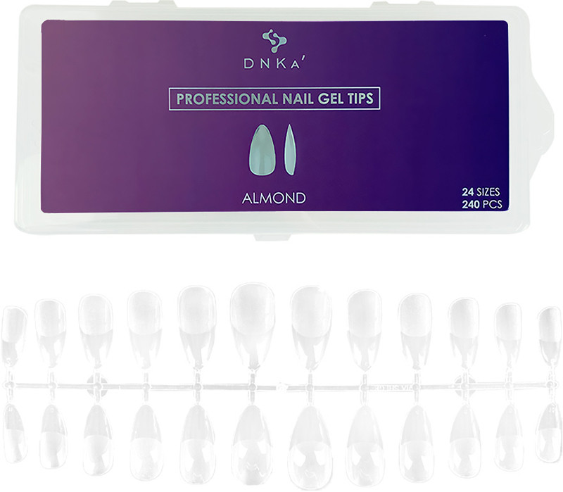 Гелевые типсы для наращивания Nail Gel Tips Almond DNKa, 240 шт