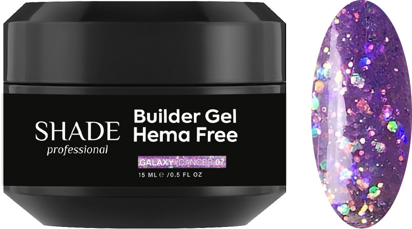 Білдер гель HEMA FREE BUILDER GEL GALAXY CÁNCER 07 Shade, 15 мл