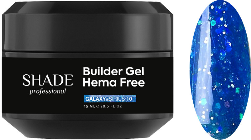 Билдер гель HEMA FREE BUILDER GEL GALAXY SIRIUS 10 Shade, 15 мл