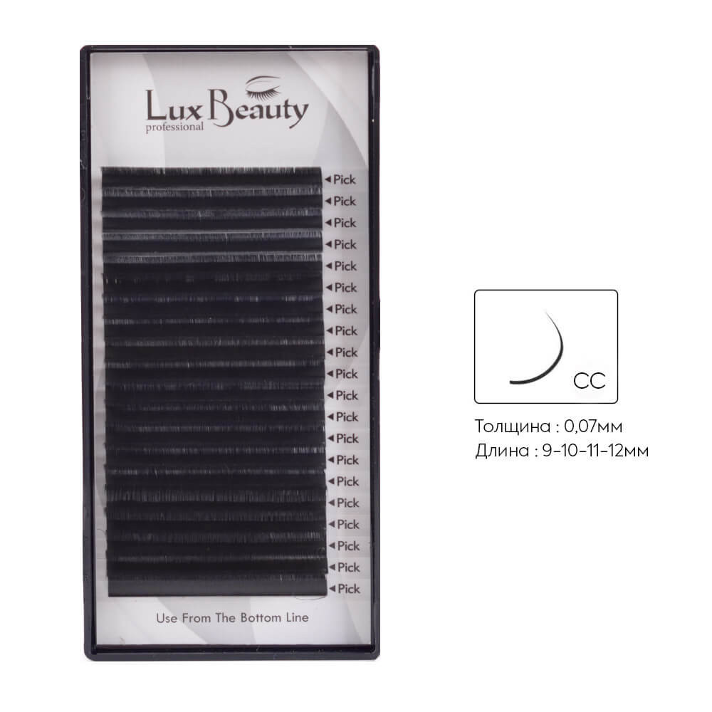 Ресницы изгиб СС 0.07 (20 рядов: 9-10-11-12 мм) Lux Beauty