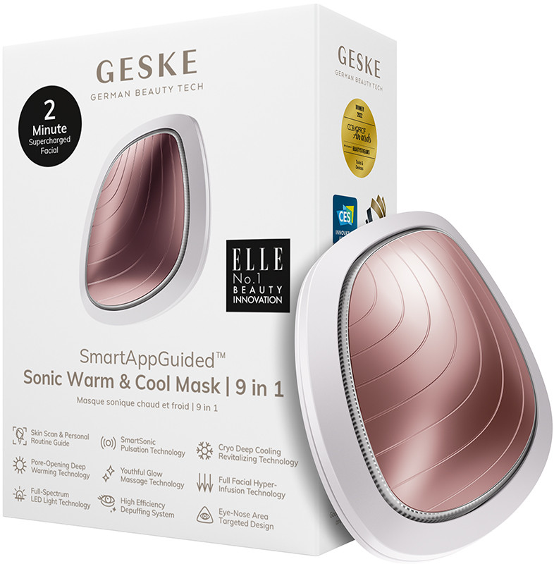 Звуковая маска тепло и холод GESKE Sonic Warm & Cool Mask 9 в 1 пудровый
