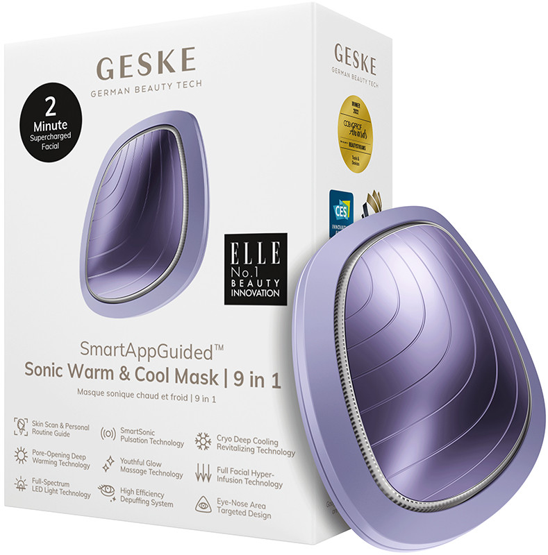 Звукова маска тепло та холод GESKE Sonic Warm & Cool Mask 9 в 1 фіолетовий 