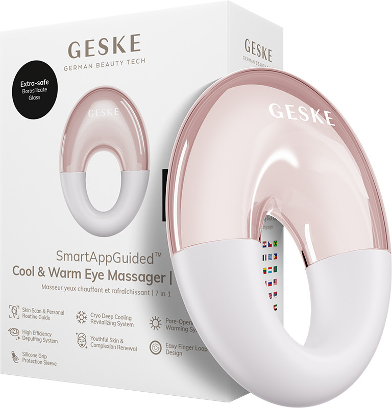 Массажер для глаз GESKE Cool & Warm Eye Massager 7 в 1 пудровый 