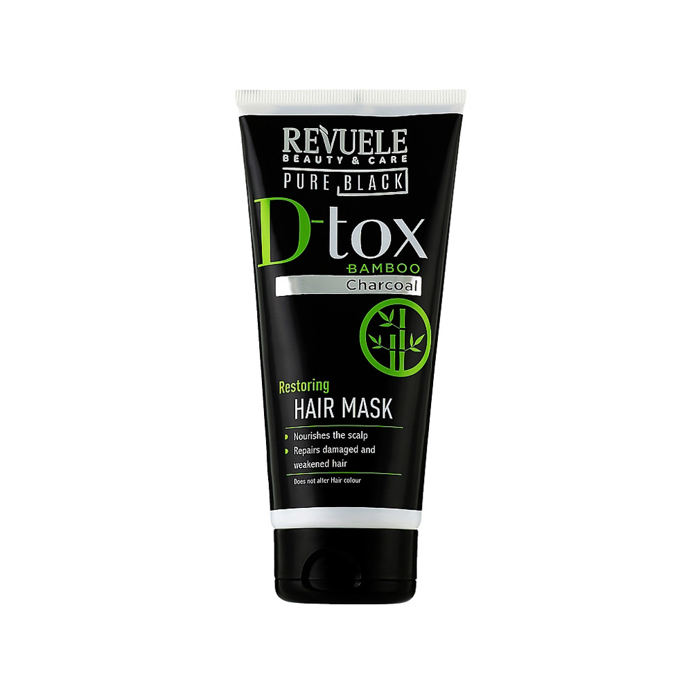 Маска восстанавливающая для волос с бамбуковым углем Pure Black Detox Revuele, 200 мл