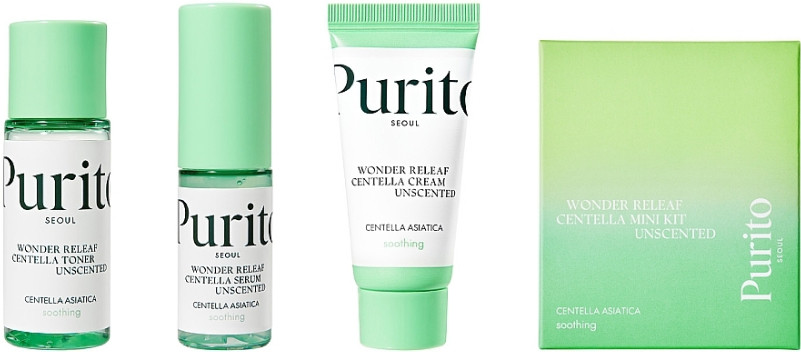 Набір мініатюр засобів з центеллою без олій Purito Seoul Wonder Releaf Centella Mini Kit Unscented  Фото 2 
