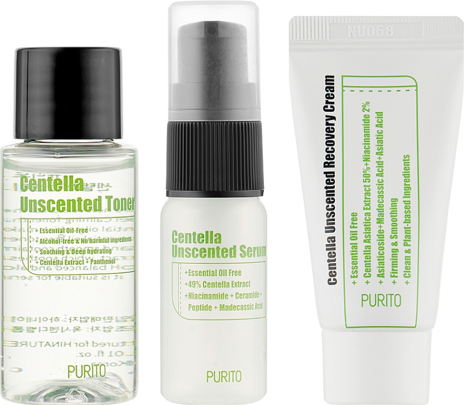Набір мініатюр засобів з центеллою без олій Purito Seoul Wonder Releaf Centella Mini Kit Unscented  Фото 4 