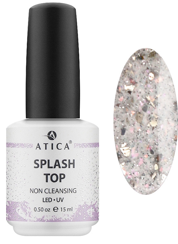 Фінішне покриття із шиммером Splash Top Atica, 15 мл