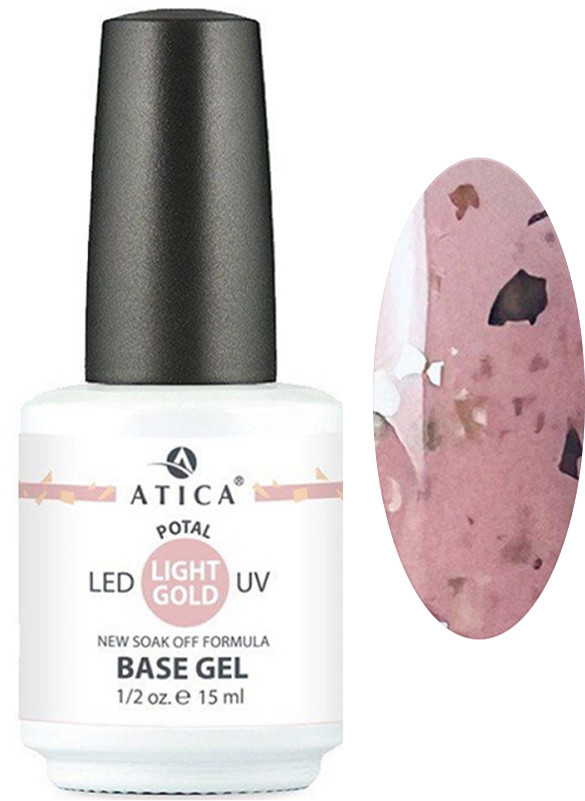 База камуфлирующая каучуковая Base Gel Light Gold Potal Atica, 15 мл
