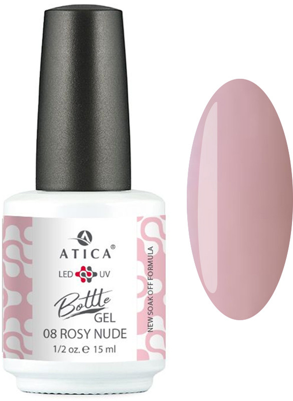 Рідкий гель укріплюючий Bottle Gel №08 Rosy Nude Atica, 15 мл