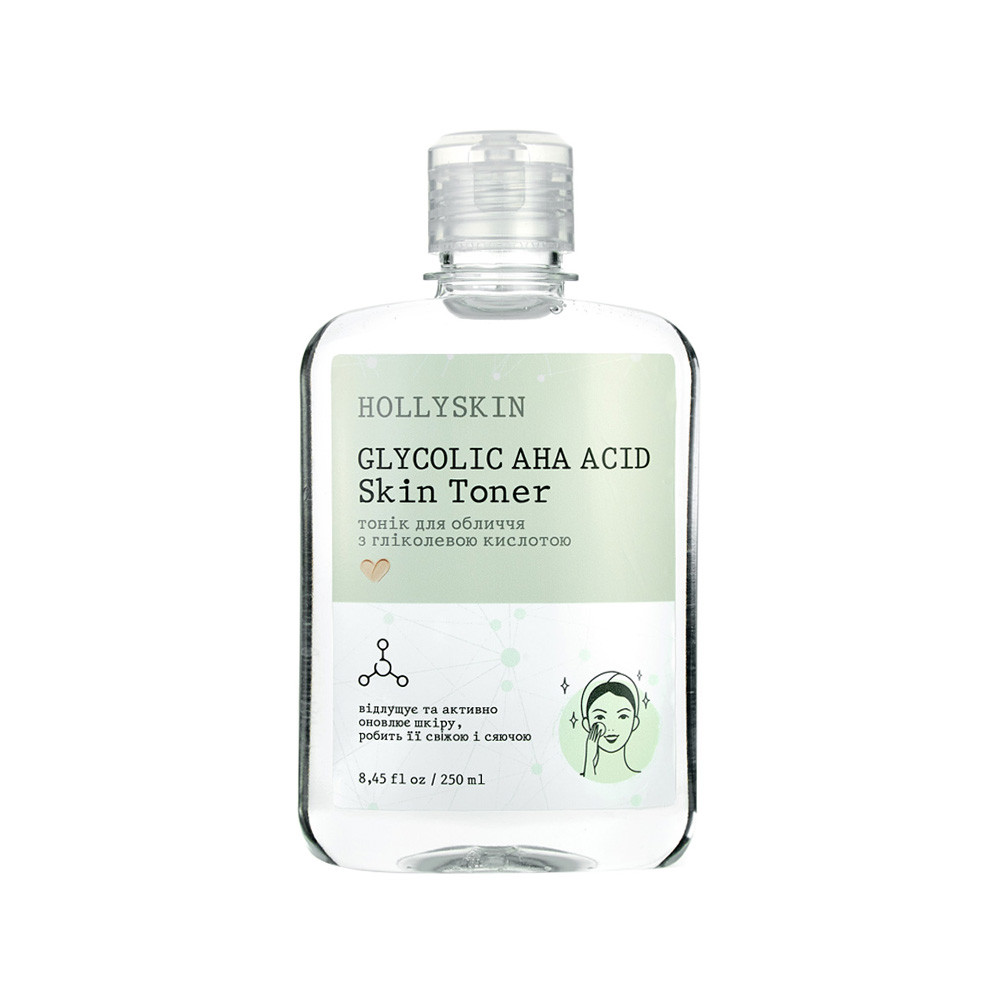Тоник для лица Glycolic AHA Acid Skin Toner HOLLYSKIN, 250 мл