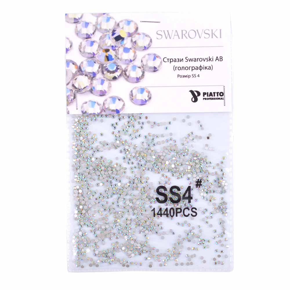 Стразы Swarovski 2000 SS 4 АВ (голографика) Piatto, 1440 шт