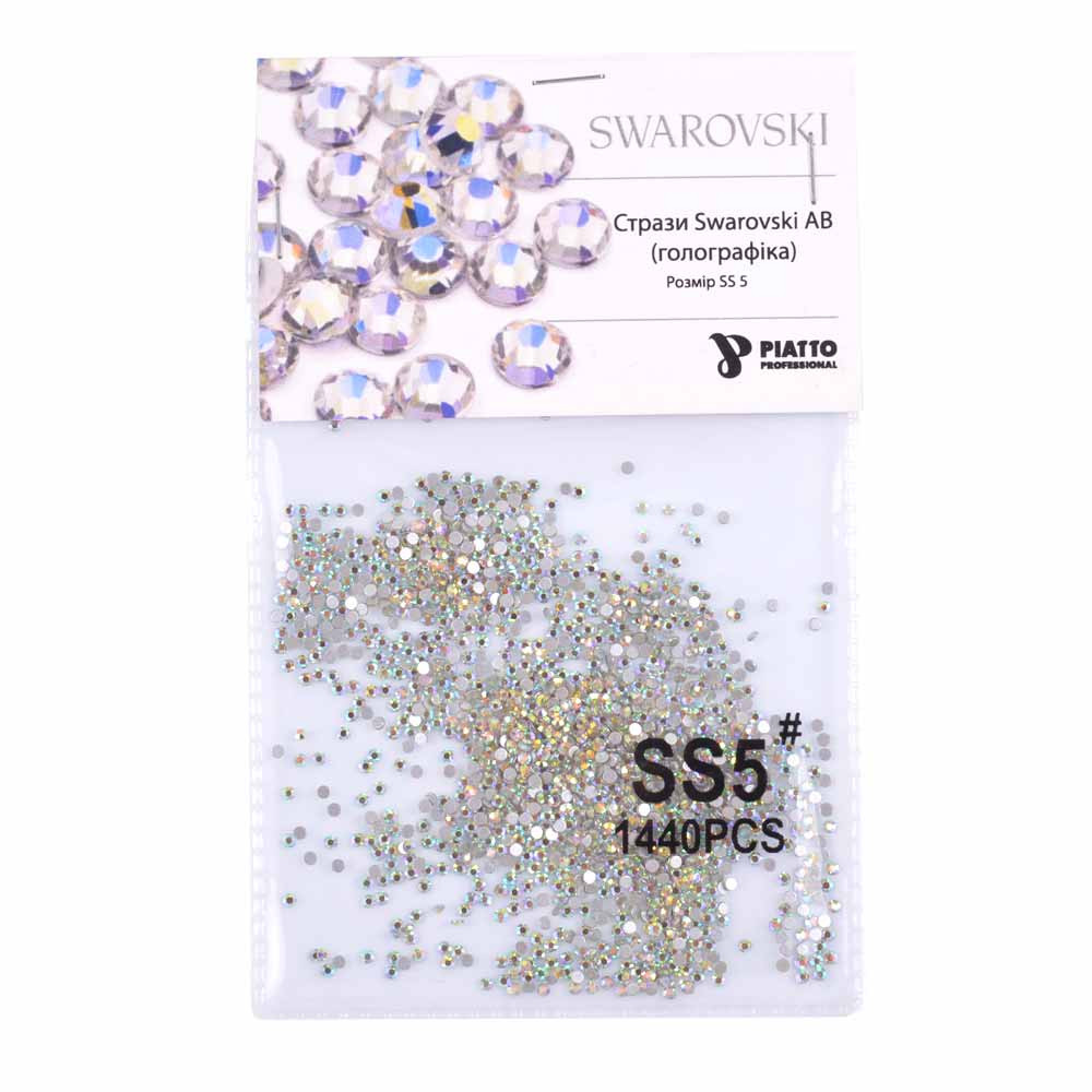 Стразы Swarovski 2000 SS 5 АВ (голографика) Piatto, 1440 шт