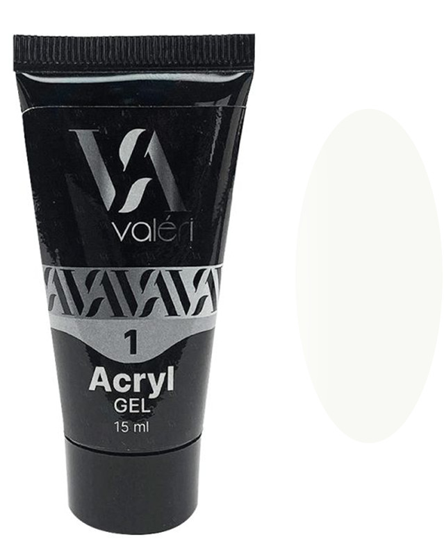 Акрил-гель для наращивания 01 Acryl Gel VALERI, 15 мл