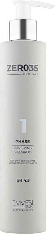 Шампунь безсульфатний Фаза-1 Pro Hair Purifying Shampoo pH 4,5 Emmebi, 250 мл