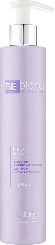 Шампунь м'який блиск Be Blonde Silver Shine Міld Shampoo, pH 5,5 Emmebi, 250 мл