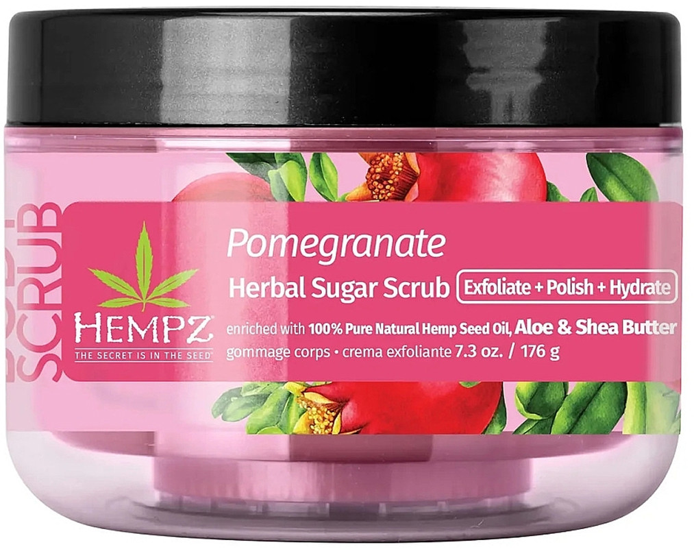 Скраб сахарный для тела «Гранат» Hempz Pomegranate Herbal Sugar Scrub, 176 г