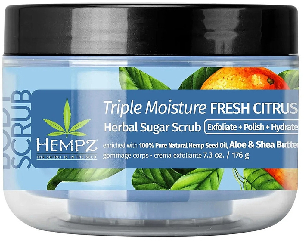 Скраб сахарный для тела «Тройное увляжнение» Hempz Triple Moisture Fresh Citrus Scrub , 176 г