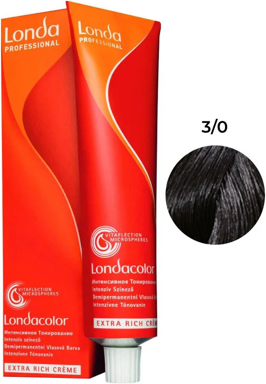Краска для волос интенсивное тонирование Demi Permanent №3/0 Londa Professional, 60 мл